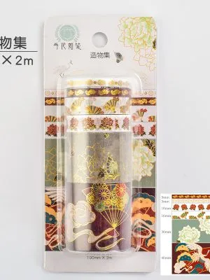 烫金和纸胶带 贴纸组合 造物集（6卷/盒）