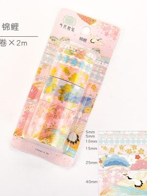 烫金和纸胶带 贴纸组合 锦鲤（6卷/盒）