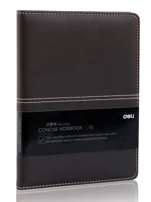 得力3324记事本-25K-205mm*143mm-112张(棕)(本)